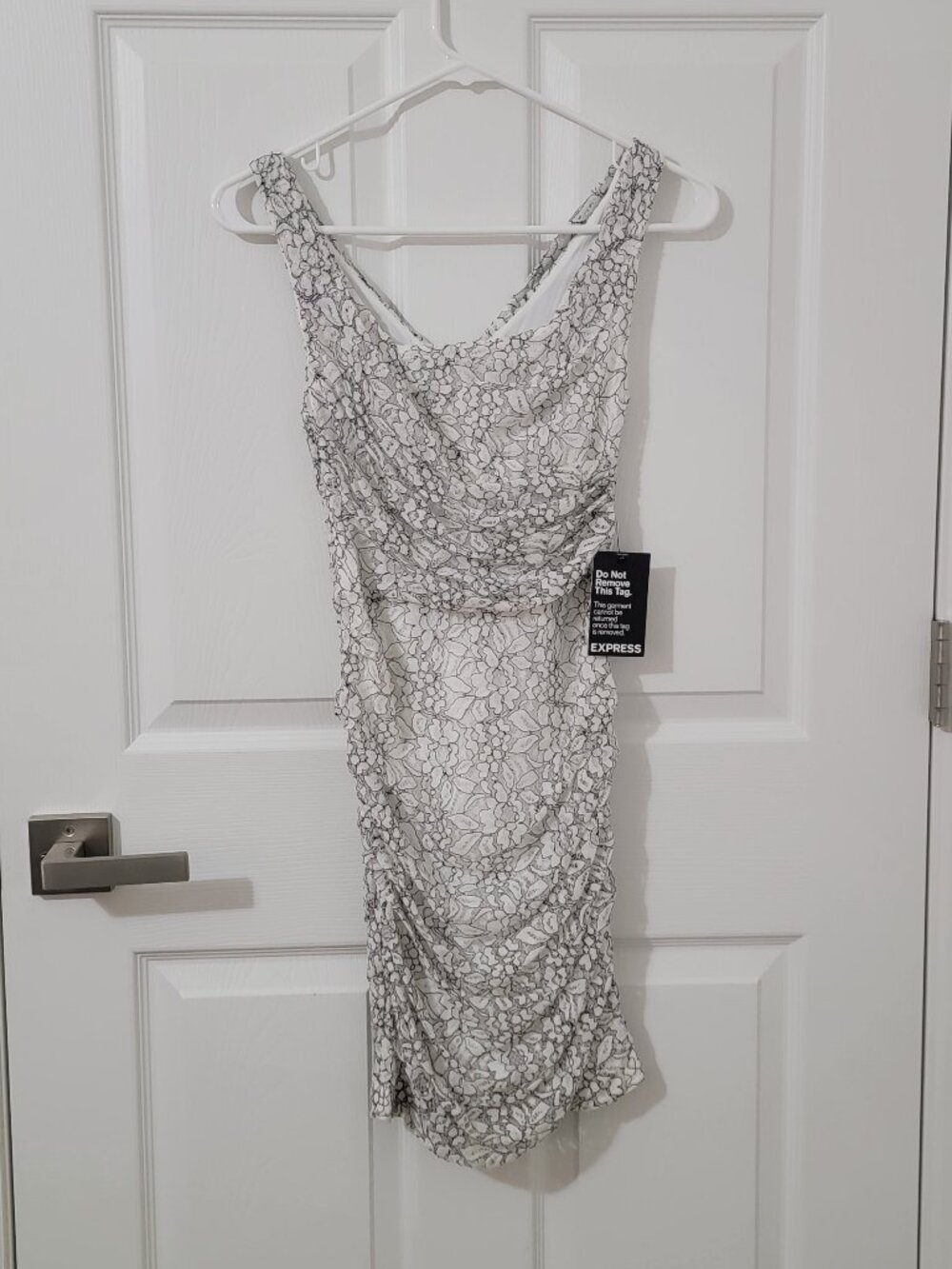 NWT Express Women's White and Black Dress